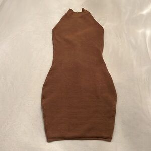 Sleeveless Bodycon Dress - tan/brown